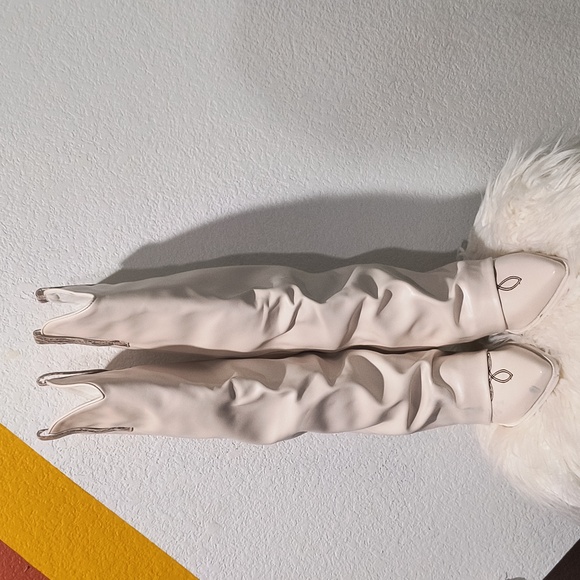 Women Fold Over Western Boots Chunky Heel Pointed Toe Cowboy Knee High Boots. - Picture 3 of 16